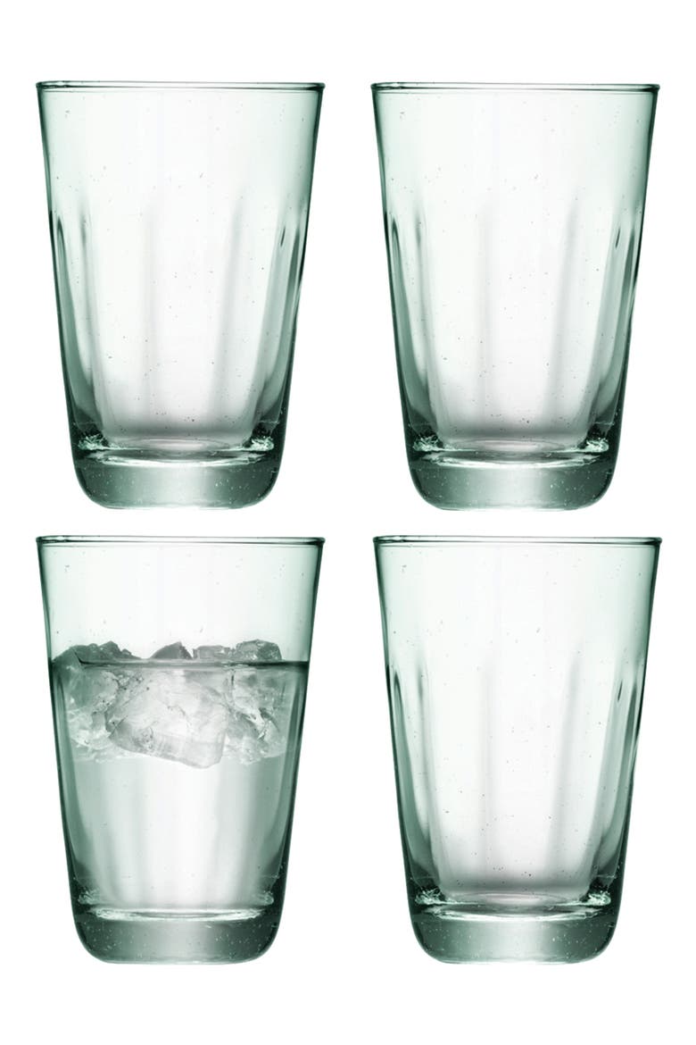 Mia Set of 4 Recycled Glass Highball Glasses, Main, color, CLEAR