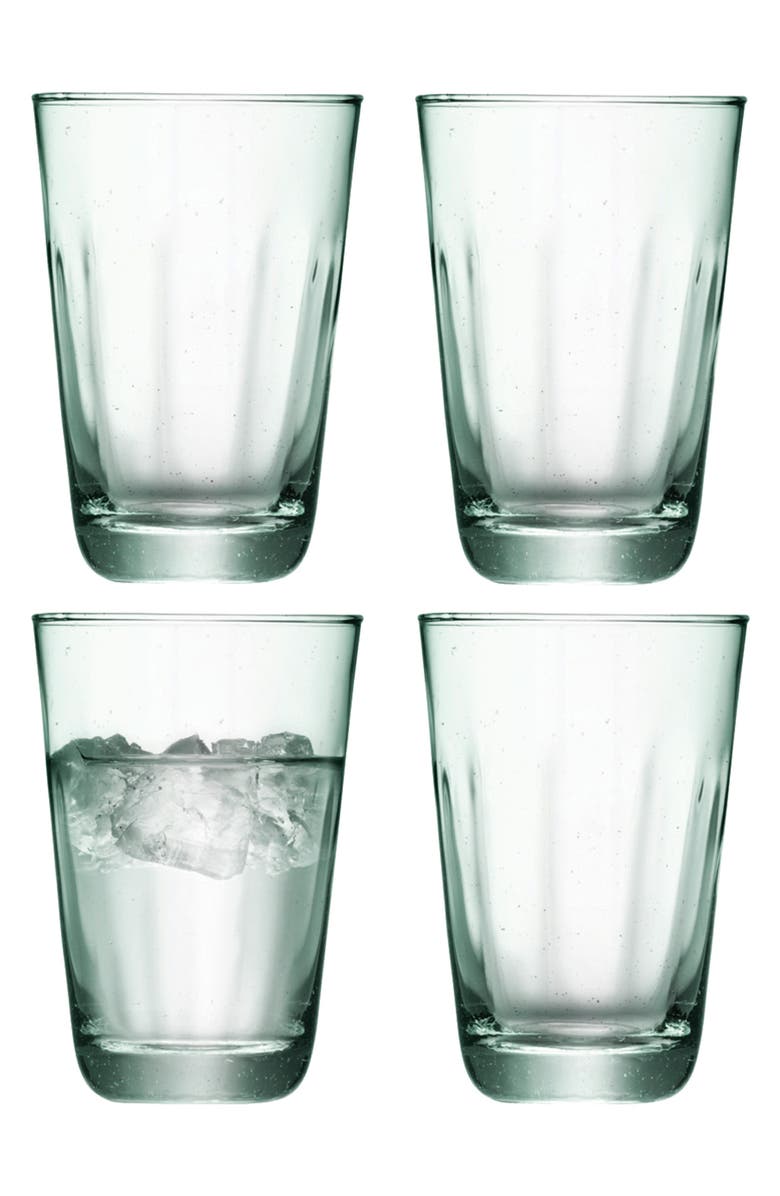 LSA Mia Set of 4 Recycled Glass Highball Glasses, Main, color, Clear