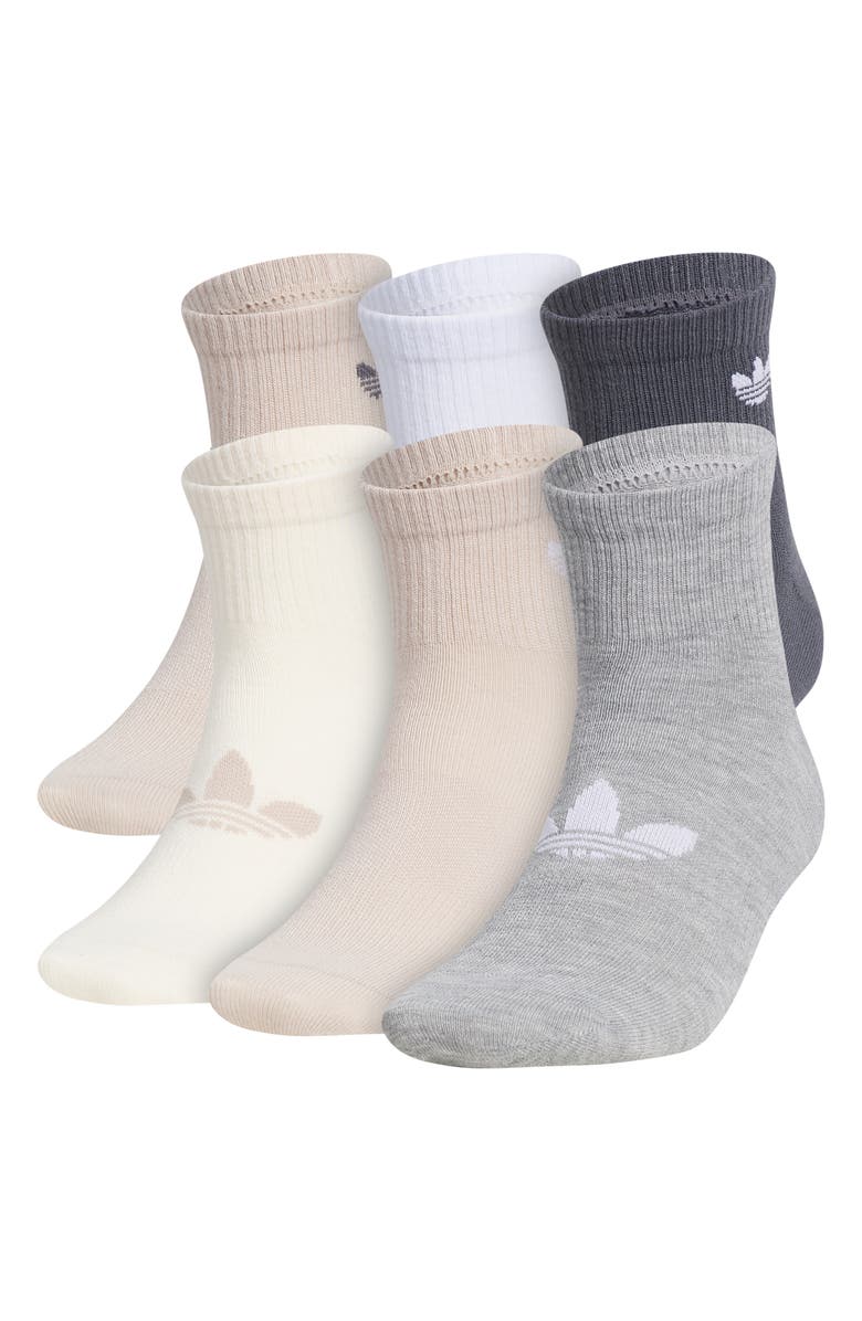 adidas Gender Inclusive Originals Superlit Assorted 6-Pack Quarter Socks, Main, color, Beige/ Grey/ Wonder White