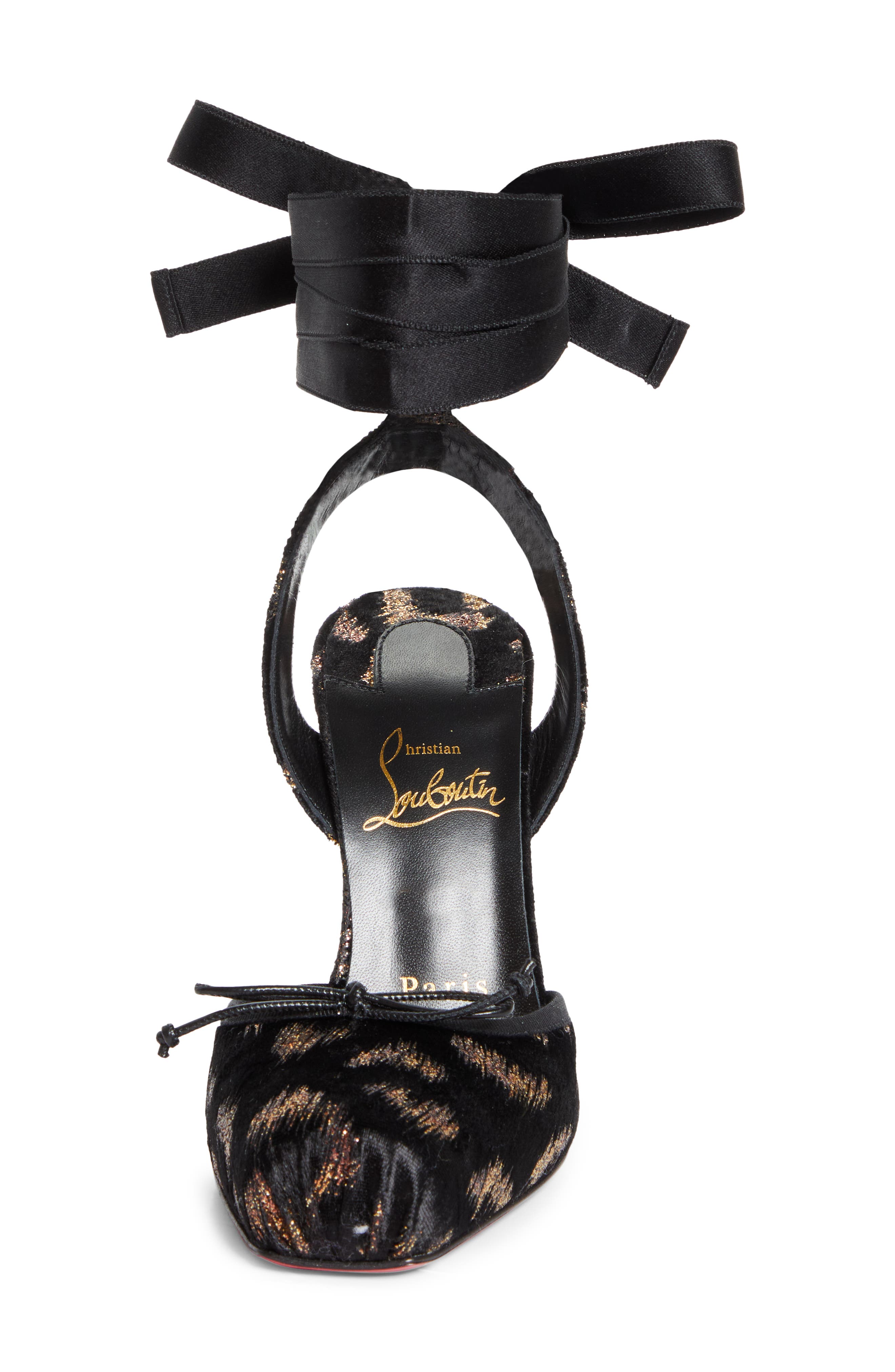 Christian Louboutin Cassia Ankle Tie Pump, Alternate, color, Black Copper