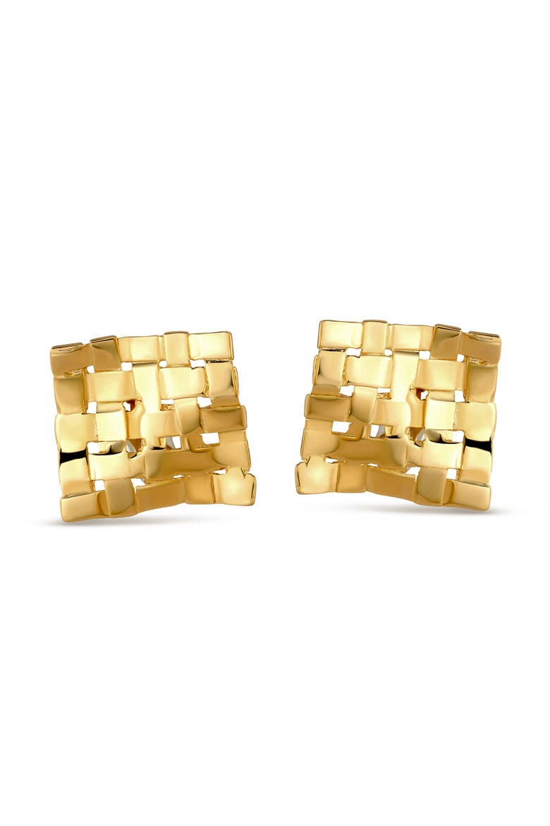 Woven Square Earring, Main, color, Gold