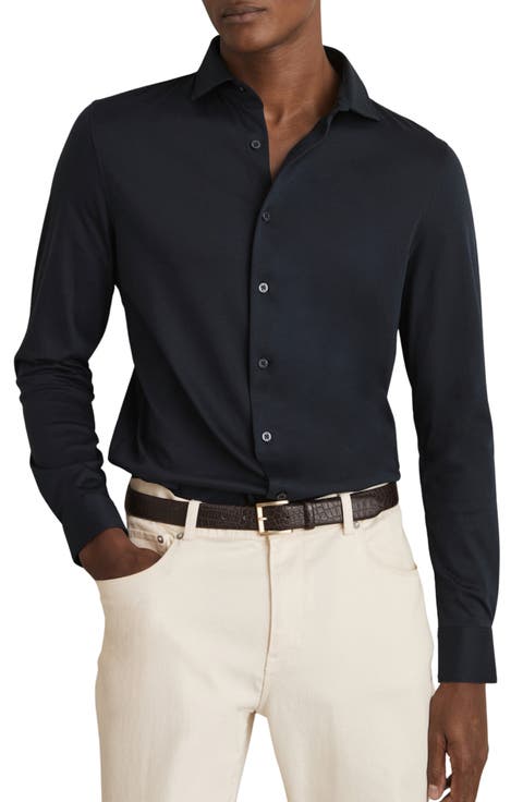 Duke Air-Water Slim Fit Knit Button-Up Shirt