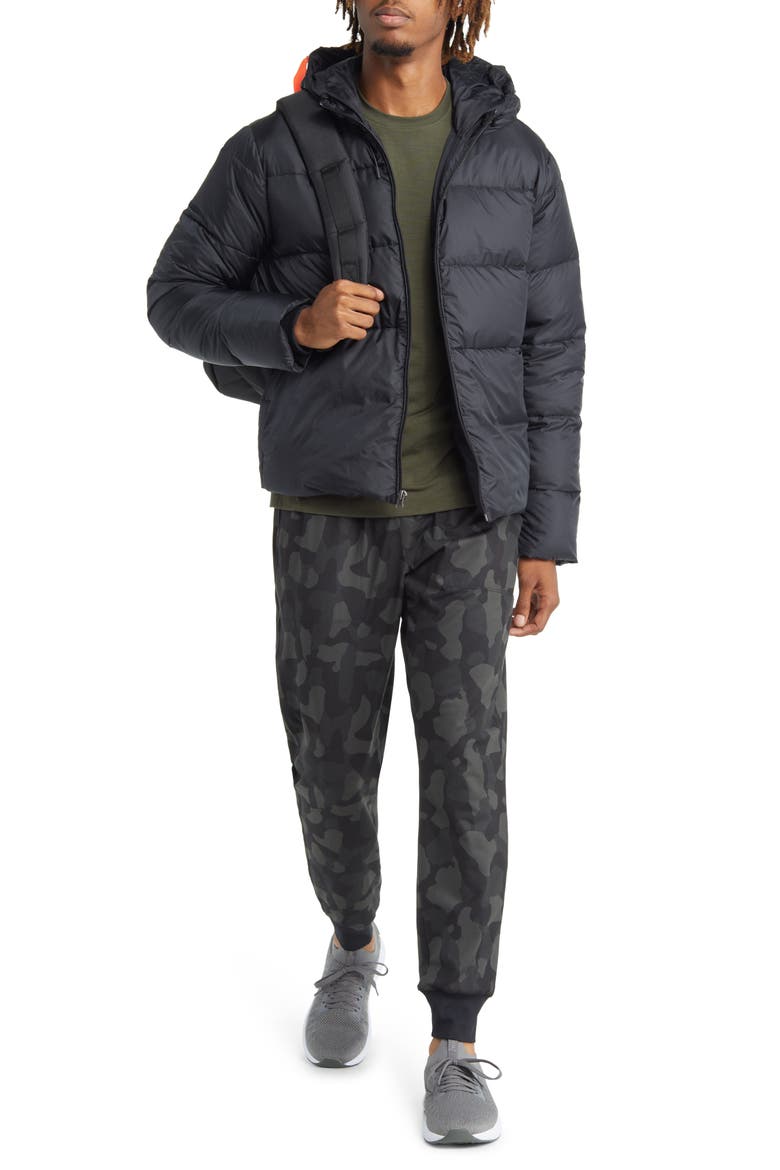 Down Puffer Jacket, Alternate, color, BLACK