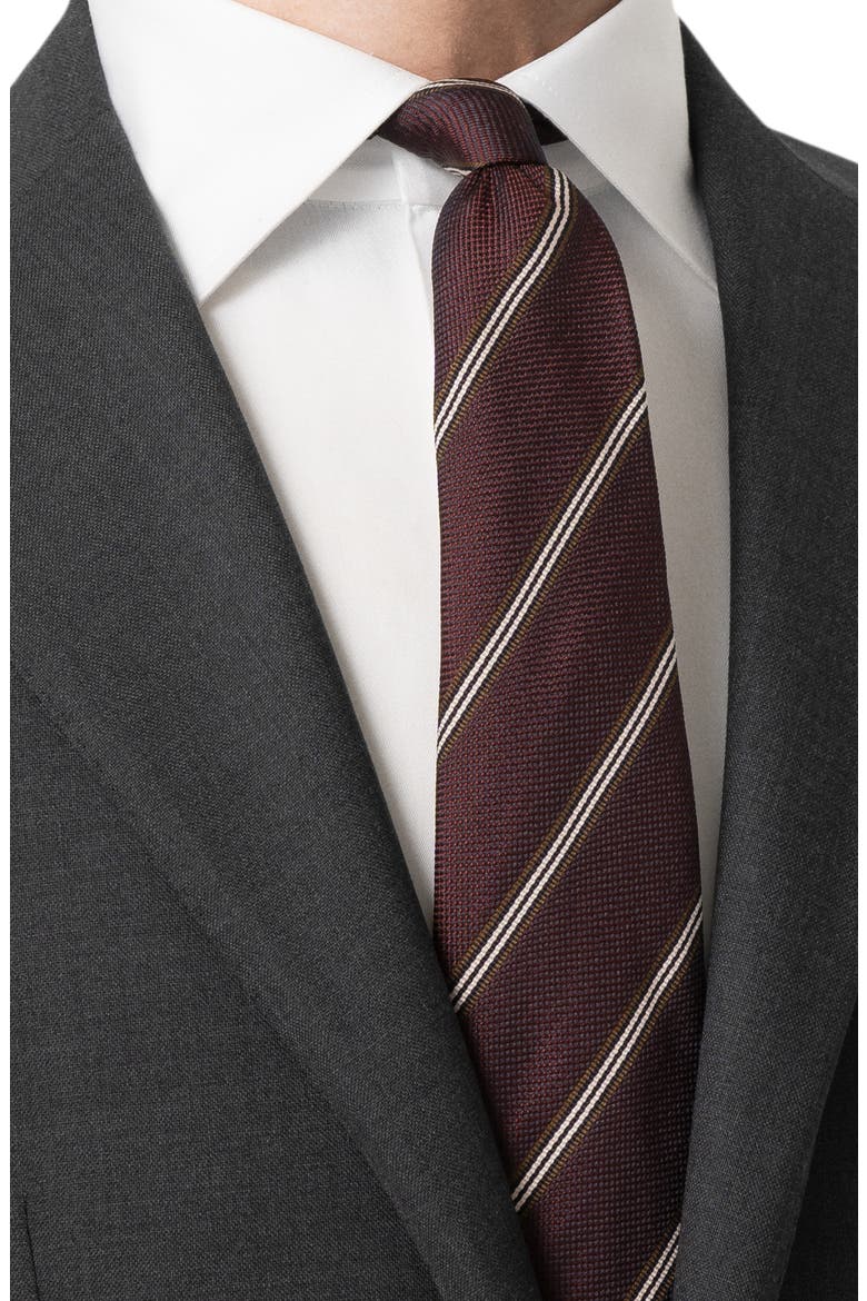 Stripe Silk Tie, Alternate, color, MEDIUM RED