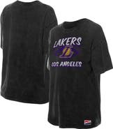 New Era Women's New Era  Black Los Angeles Lakers Throwback Mineral Wash Oversized T-Shirt