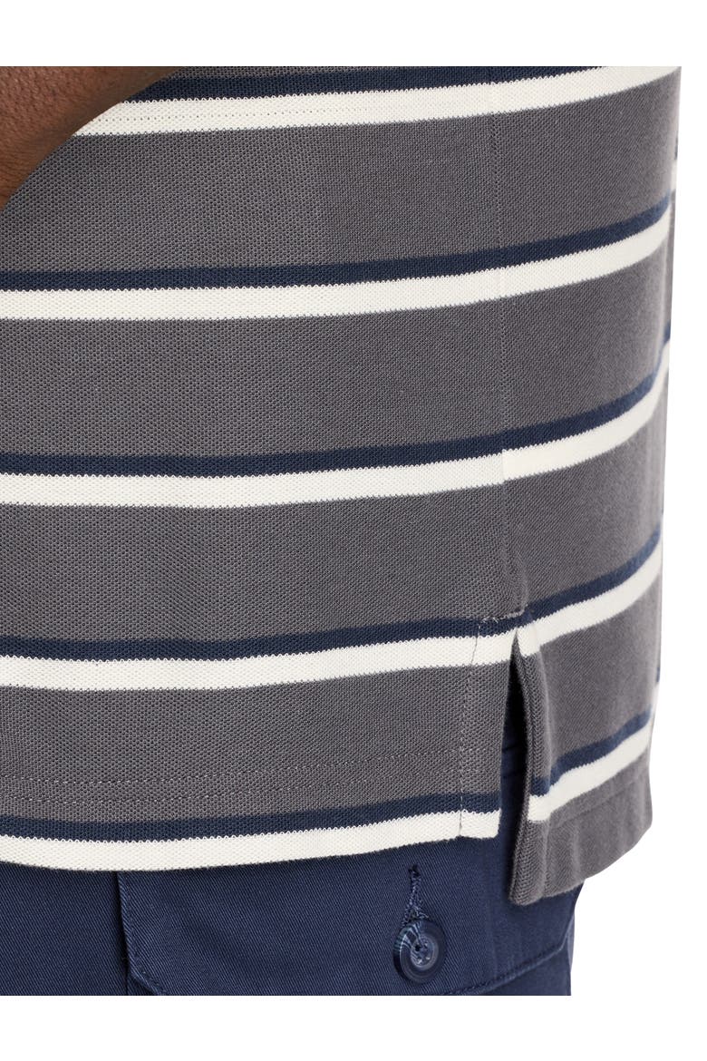Big & Tall Striped Polo Shirt, Alternate, color, GREY MULTI
