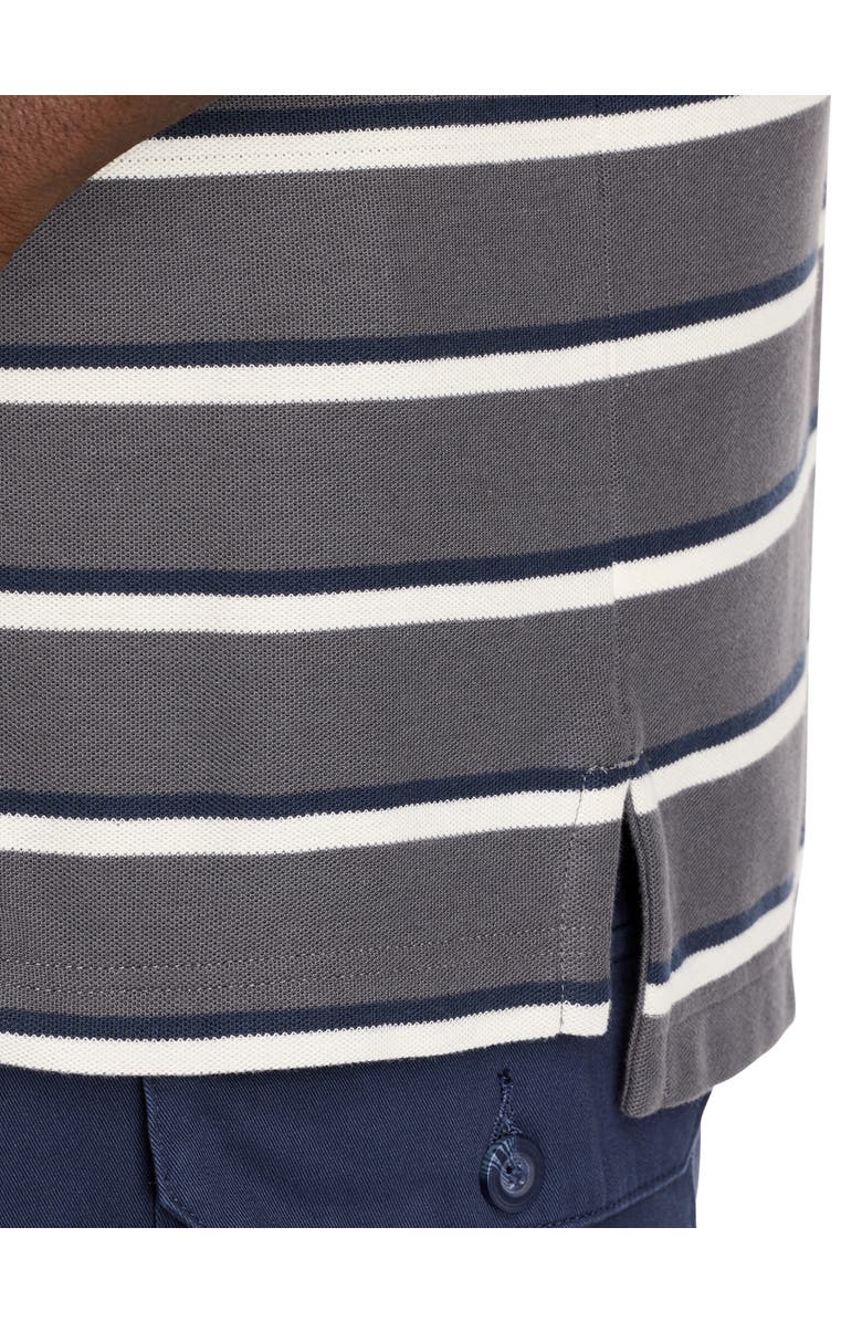 Harbor Bay by DXL Big 
Tall Striped Polo Shirt, Alternate, color, Grey Multi