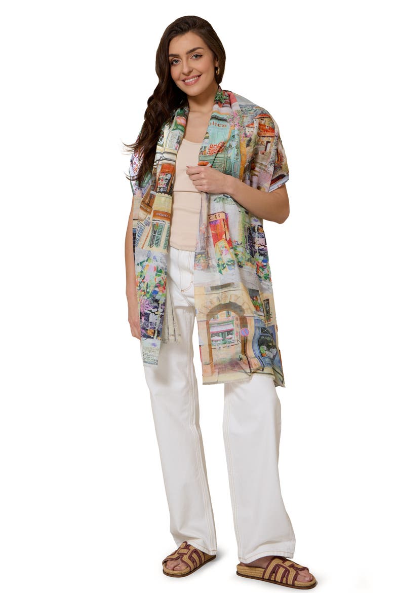 Spring Print Scarf, Alternate, color, GREEN MULTI