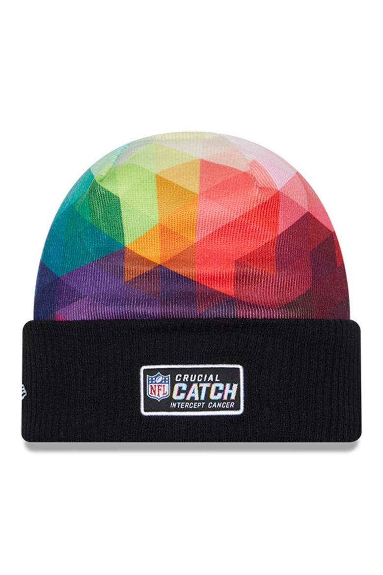 Men's New Era  Black Los Angeles Chargers 2023 NFL Crucial Catch Cuffed Knit Hat, Alternate, color, Black