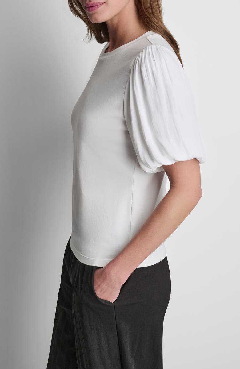 DKNY Mixed Media Top, Alternate, color, White