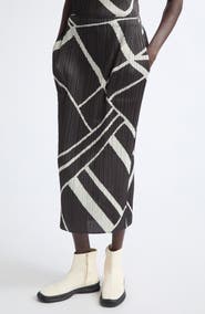 Pleats Please Issey Miyake Fold Line Pleated Midi Skirt