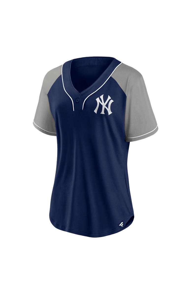 FANATICS Women's Fanatics Branded Navy New York Yankees Ultimate Style Raglan V-Neck T-Shirt, Alternate, color,