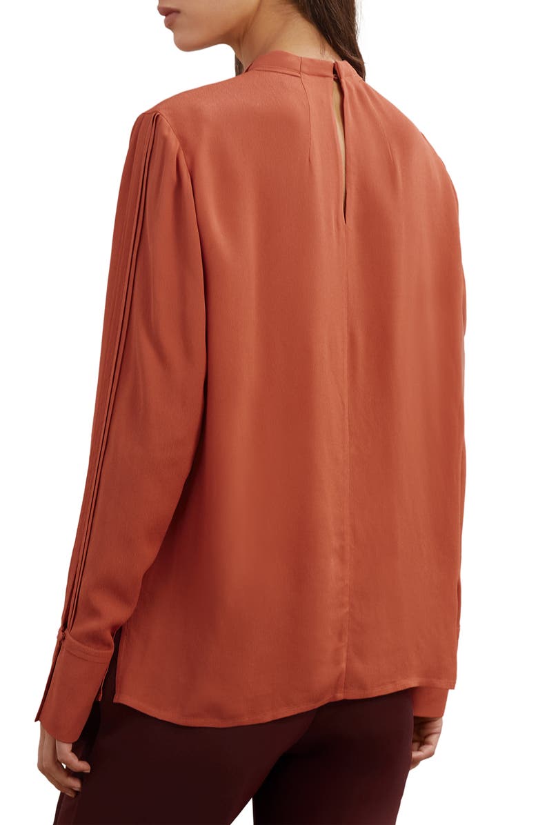Reiss Marta Drape Cutout Crepe Top, Alternate, color, Copper