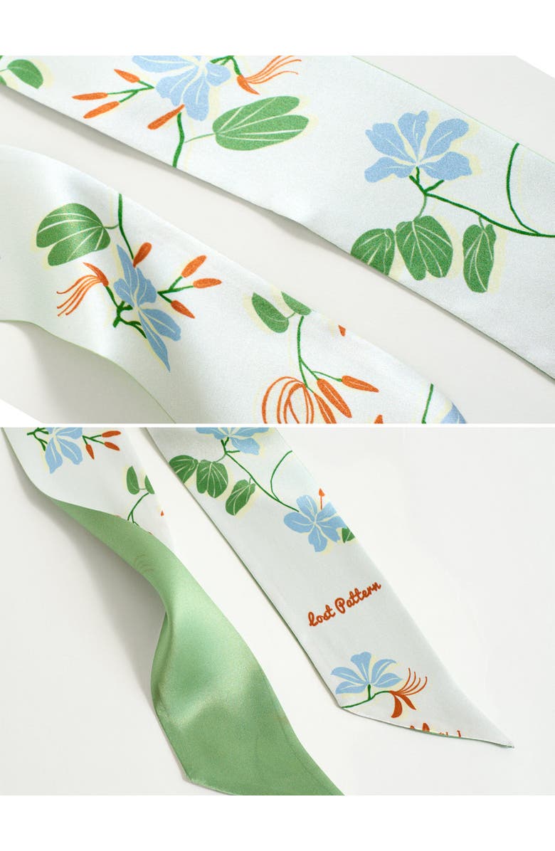 Lost Pattern "Jasmine Tea" Silk Skinny Scarf, Alternate, color, Green