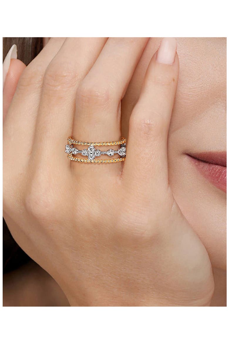 Bujukan Two-Tone 14K Gold & Diamond Stackable Ring, Alternate, color, TWO TONE