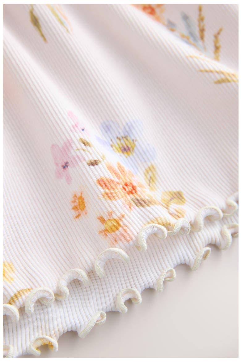Kids' Floral Print Rib Dress, Alternate, color, CREAM