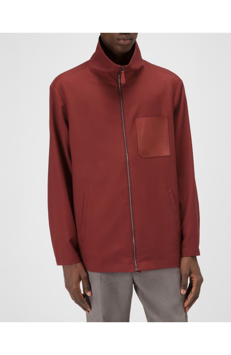 Bally Wool Bomber Jacket, Main, color, Red