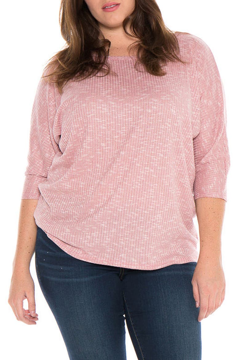 Marble Knit Dolman Top, Alternate, color, MAUVE