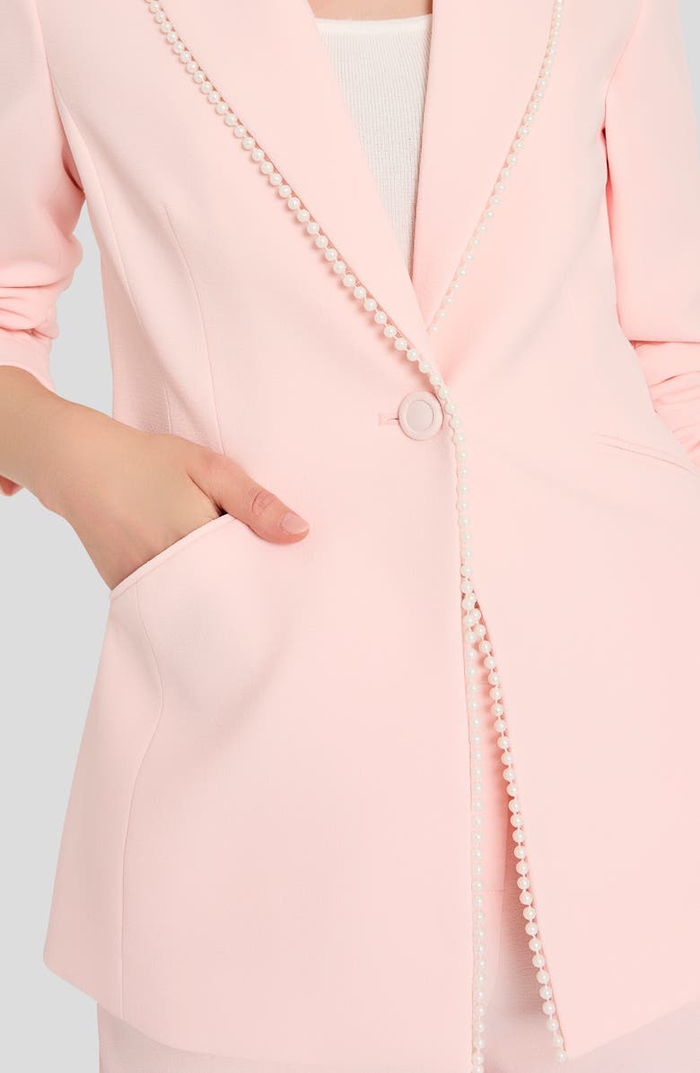 Tahari ASL Pearly Trim Blazer, Alternate, color, Tea Rose