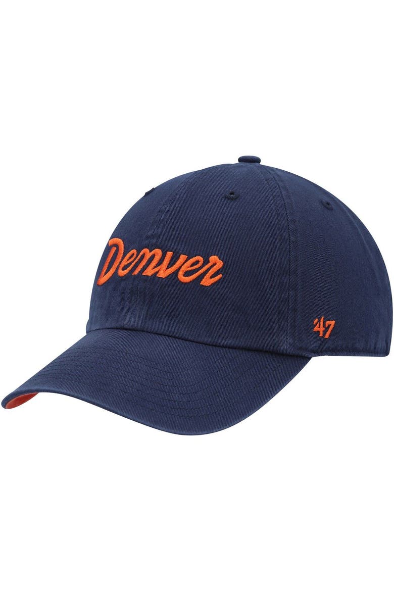 Men's '47 Navy Denver Broncos Crosstown Clean Up Adjustable Hat, Main, color, Navy