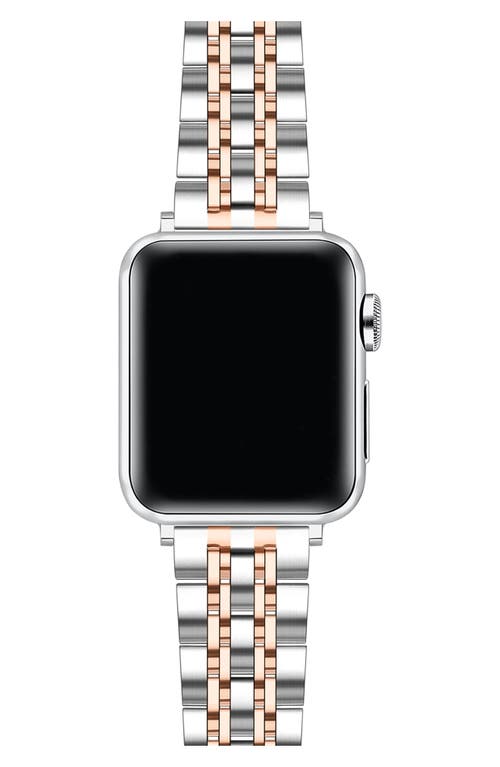 The Posh Tech Rainey Silver/rose Gold Stainless Steel Band For Apple Watch In Metallic