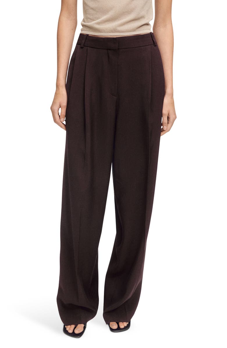 MANGO Pleated Wide Leg Pants, Main, color, 
