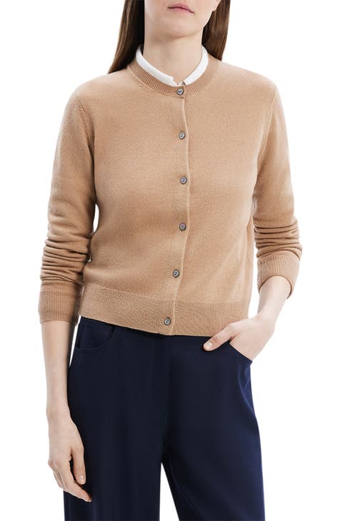 Theory 100% outlet Cashmere Tan Cardigan