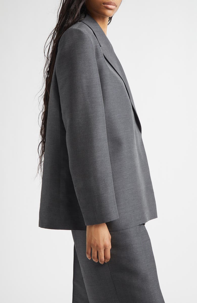 GIA STUDIOS Momento Wool & Silk Blazer, Alternate, color, Charcoal