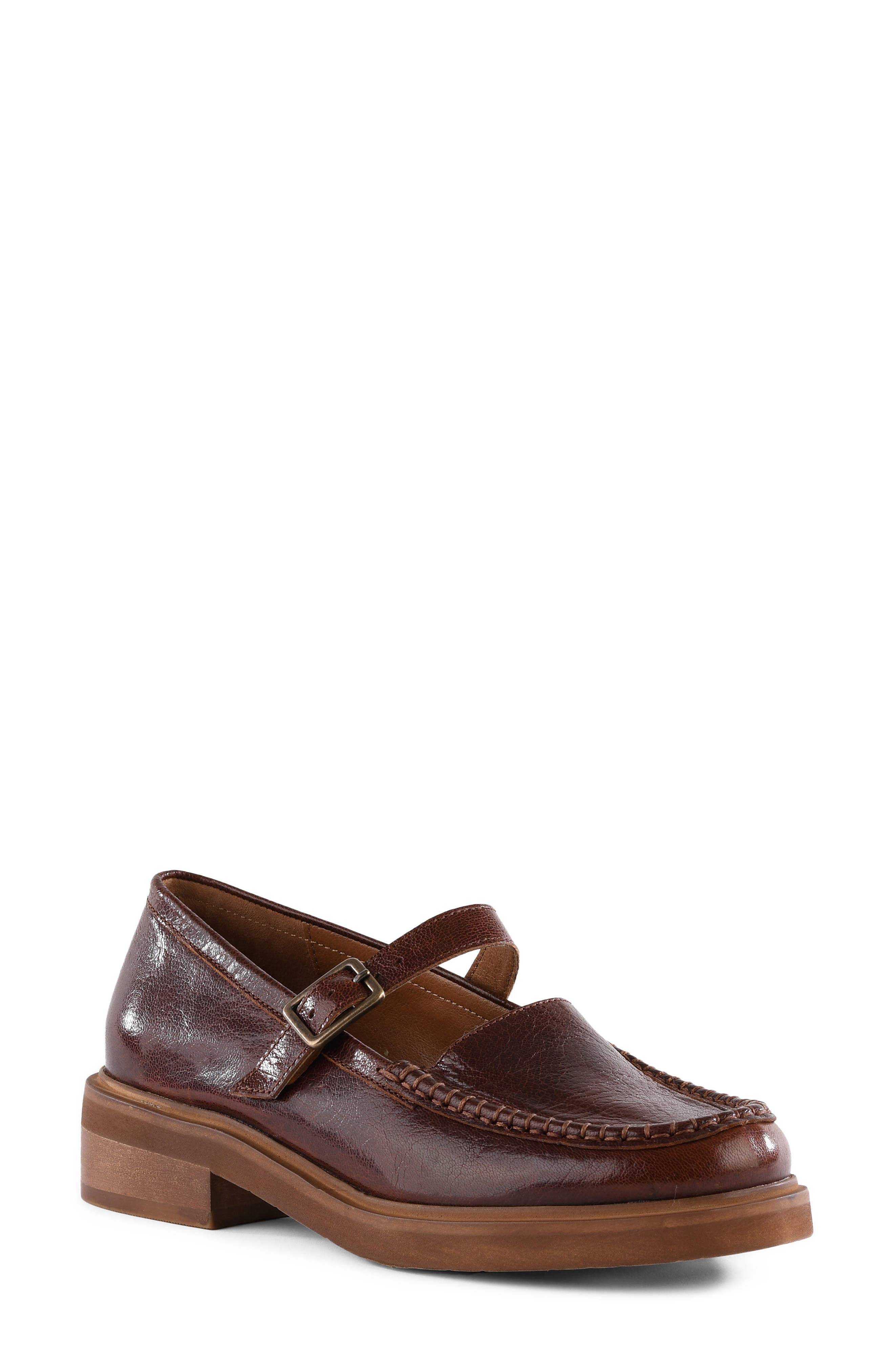 Honeybunch II Leather Mary Jane Flat, Main, color, BROWN