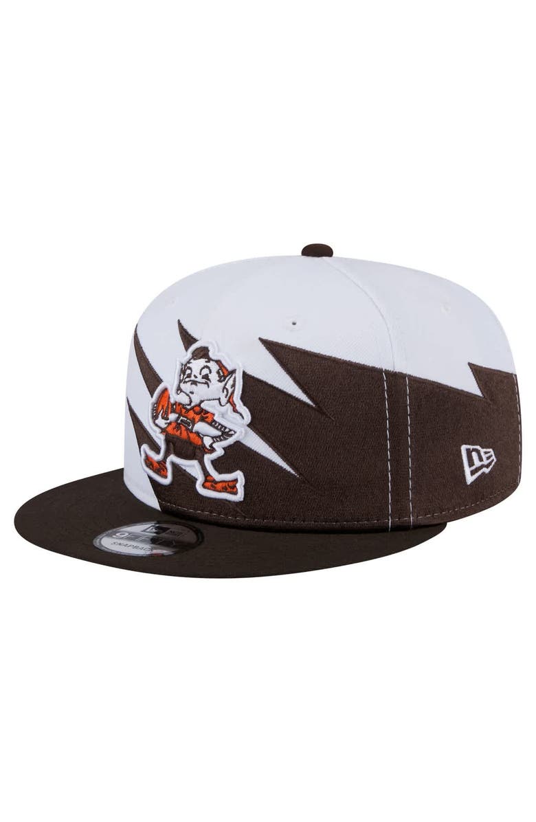 New Era Men's New Era Brown Cleveland Browns Throwback Jagged 9FiFTY Snapback Hat, Main, color, Brown