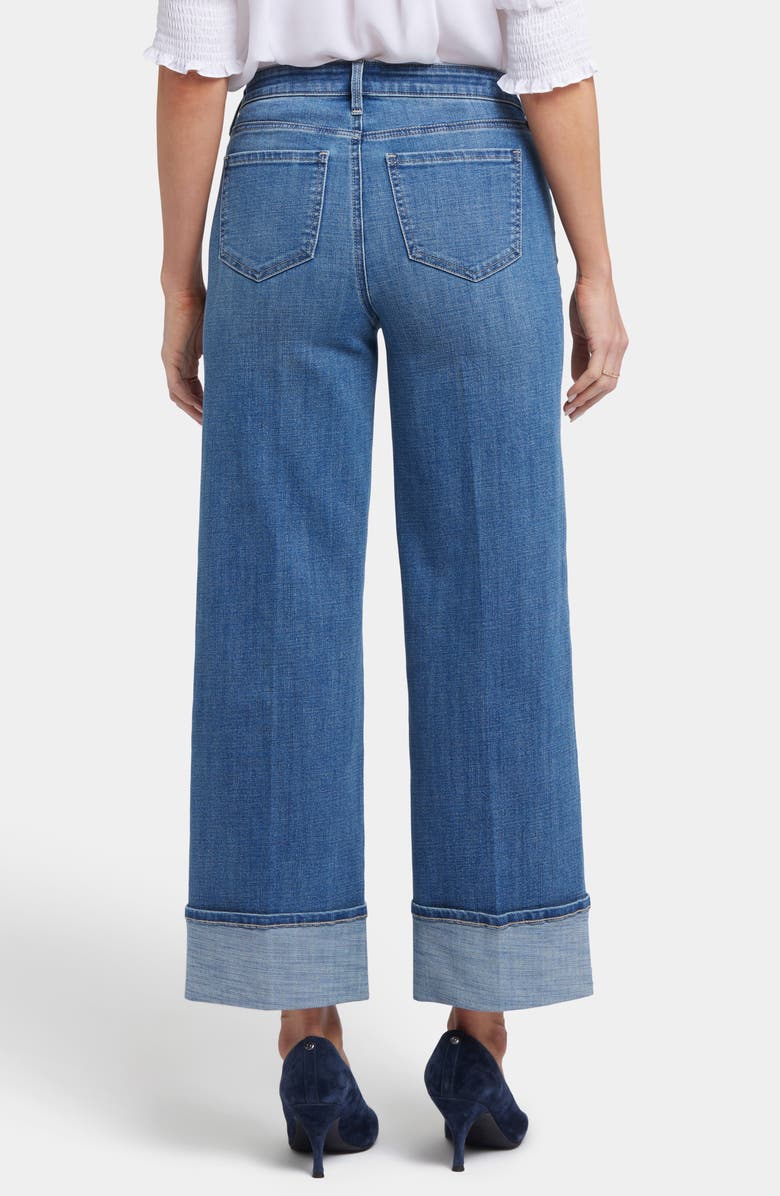 NYDJ Teresa Cuffed Wide Leg Jeans, Alternate, color, Deepwater Lake