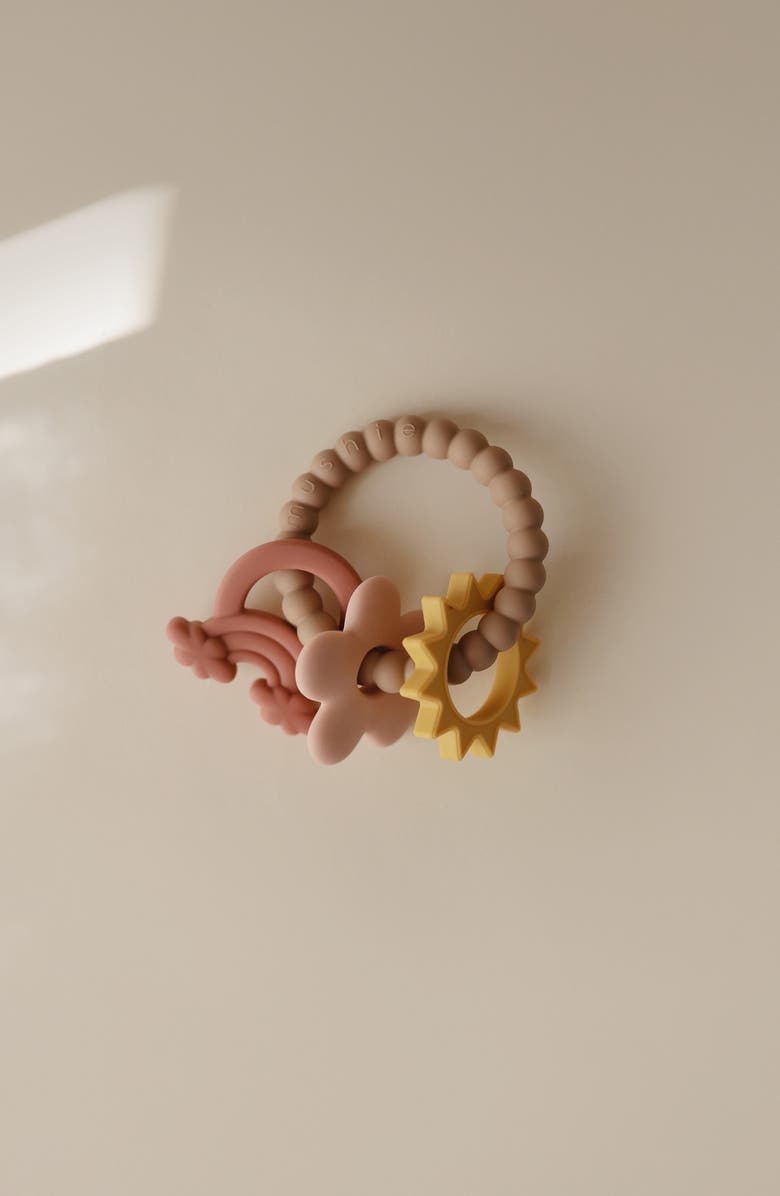 Mushie Nature Silicone Teething Ring Toy, Alternate, color, Multi