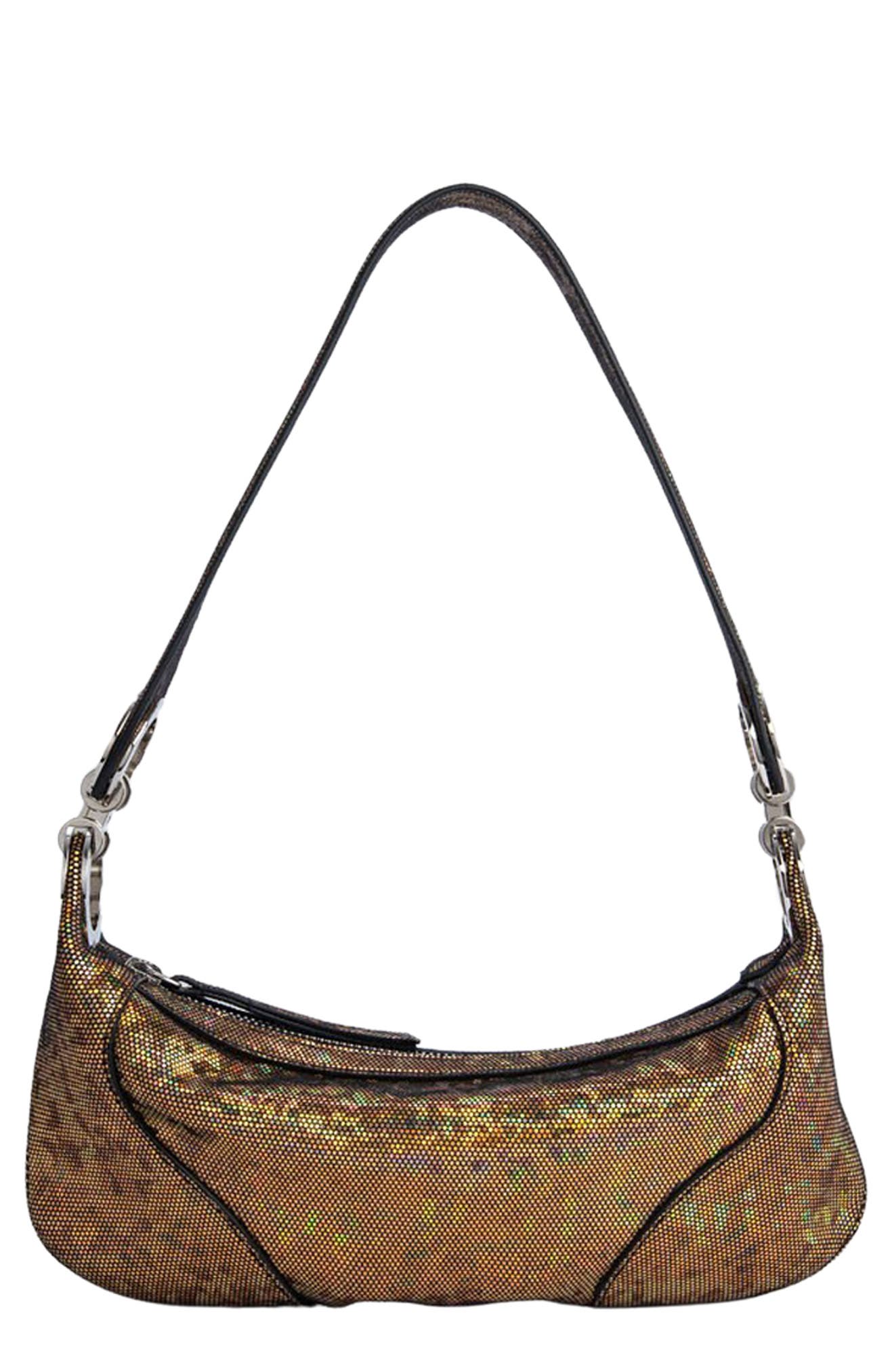 By Far Amira Hologram Leather Shoulder Bag, Main, color, 