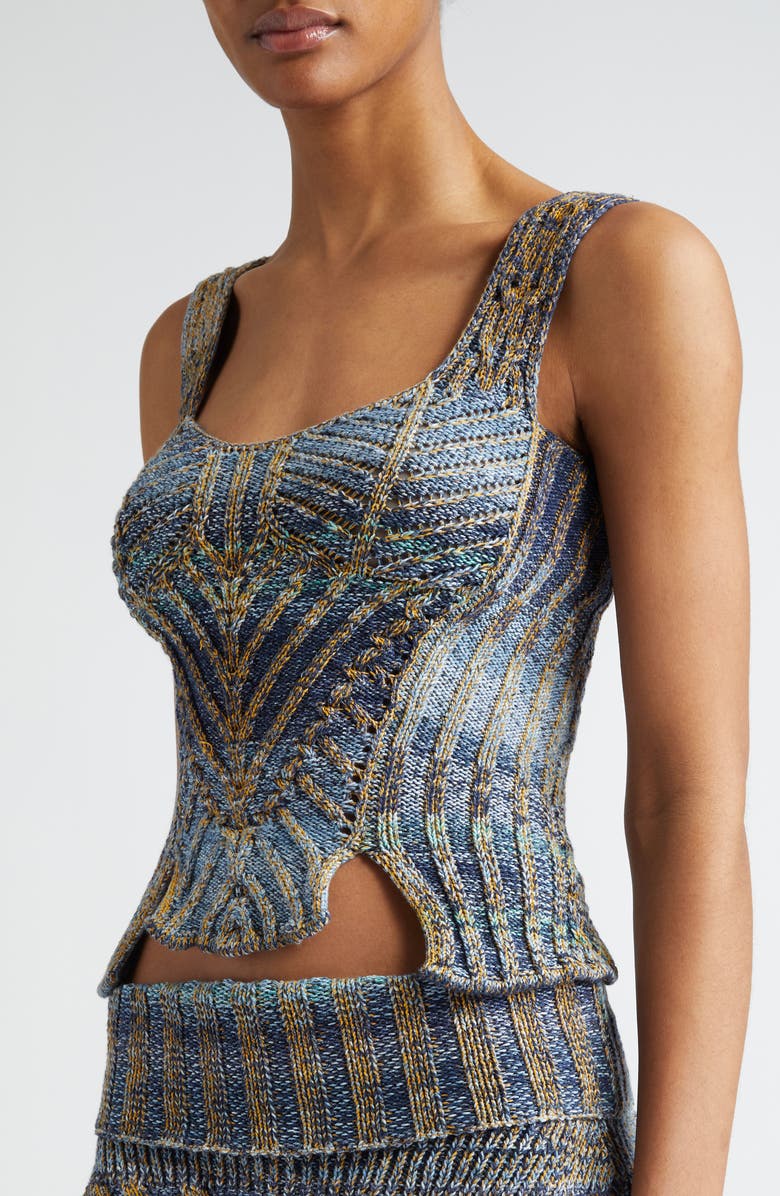 Paolina Russo Warrior Rib Cotton Blend Bodice Top, Alternate, color, 