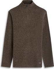 Bugatchi Brushed Cotton Blend Quarter Zip Pullover