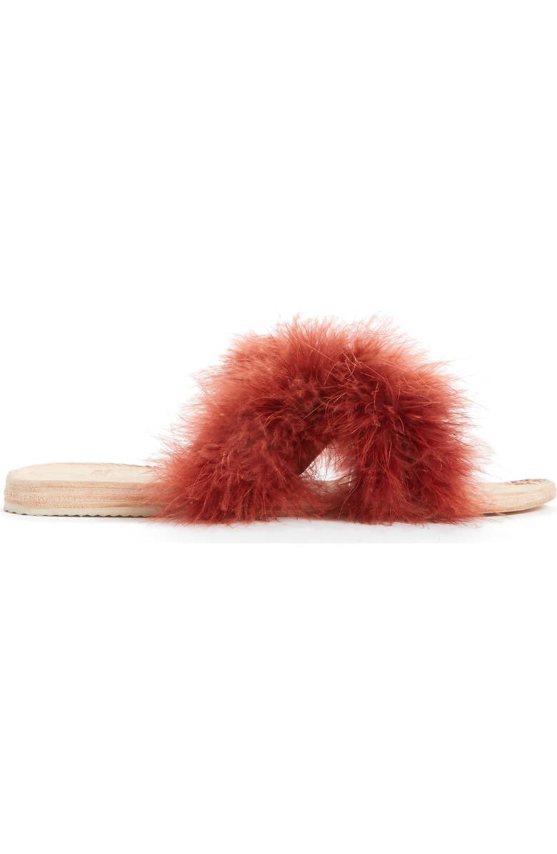 Brother Vellies Marabou Lamu Slide Sandal, Alternate, color,