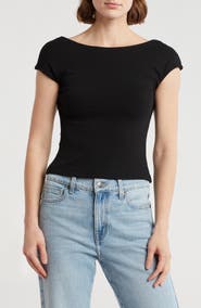 Elodie Cap Sleeve Low Back T-Shirt