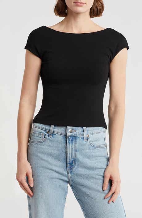 Elodie Cap Sleeve Low Back T-Shirt