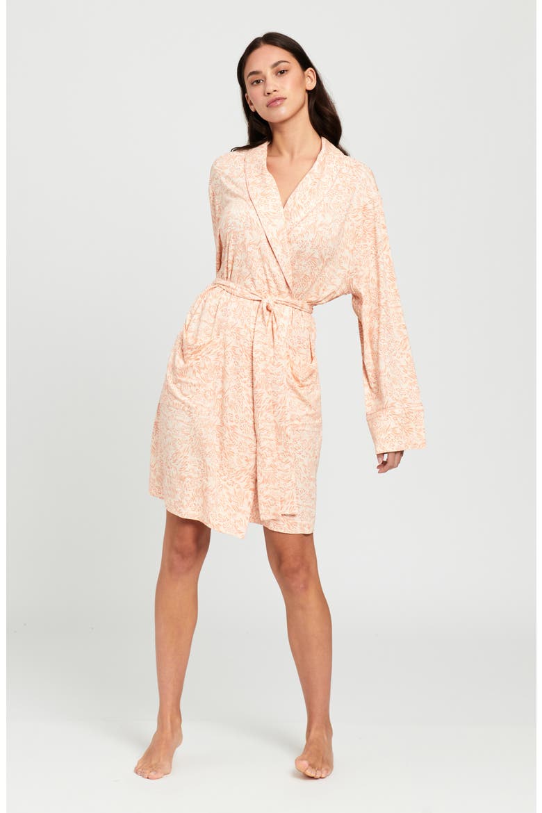 Animal Print Jersey Robe, Alternate, color, NUDE