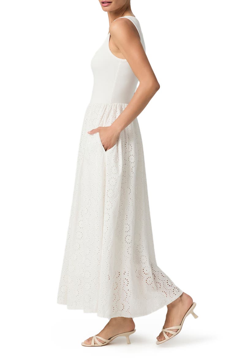 Morel Eyelet Sleeveless Maxi Sundress, Alternate, color, WHITE