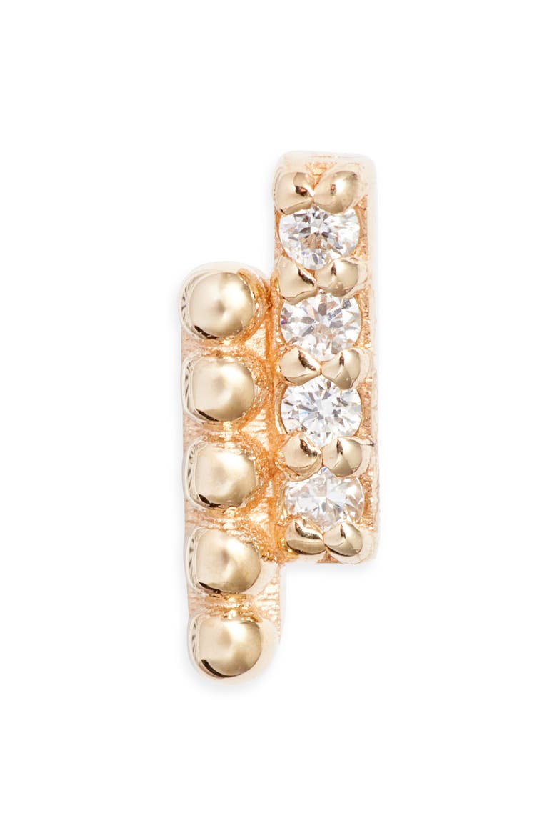 Dew Drop Diamond & Bead Bar Studs, Alternate, color, YELLOW GOLD