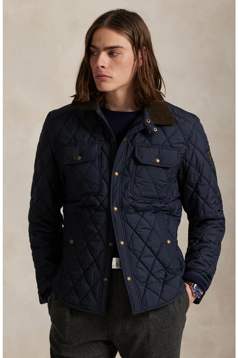 The Beaton Quilted Water-Repellent Shirt Jacket, Alternate, color, COLLEGE NAVY