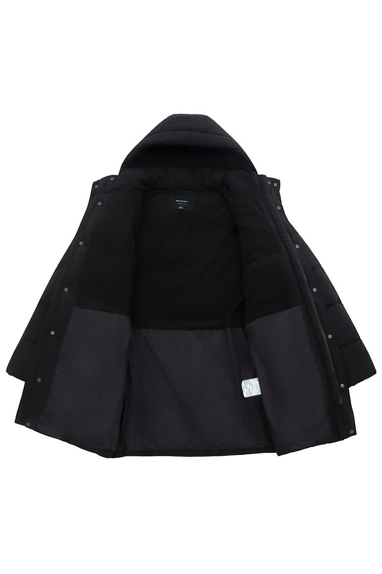 Hudson Hooded Mid-Length Puffer Jacket, Alternate, color, Black