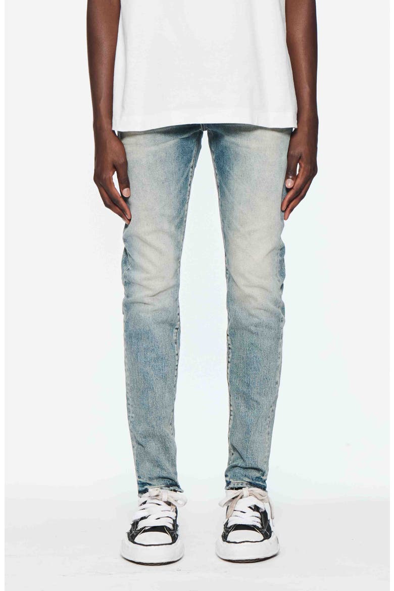 Electric Tint Distressed Skinny Jeans, Main, color, MID INDIGO