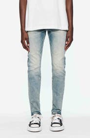 PURPLE BRAND Electric Tint Distressed Skinny Jeans