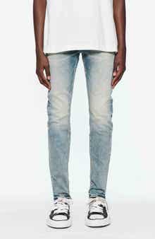 PURPLE BRAND Electric Tint Distressed Skinny Jeans