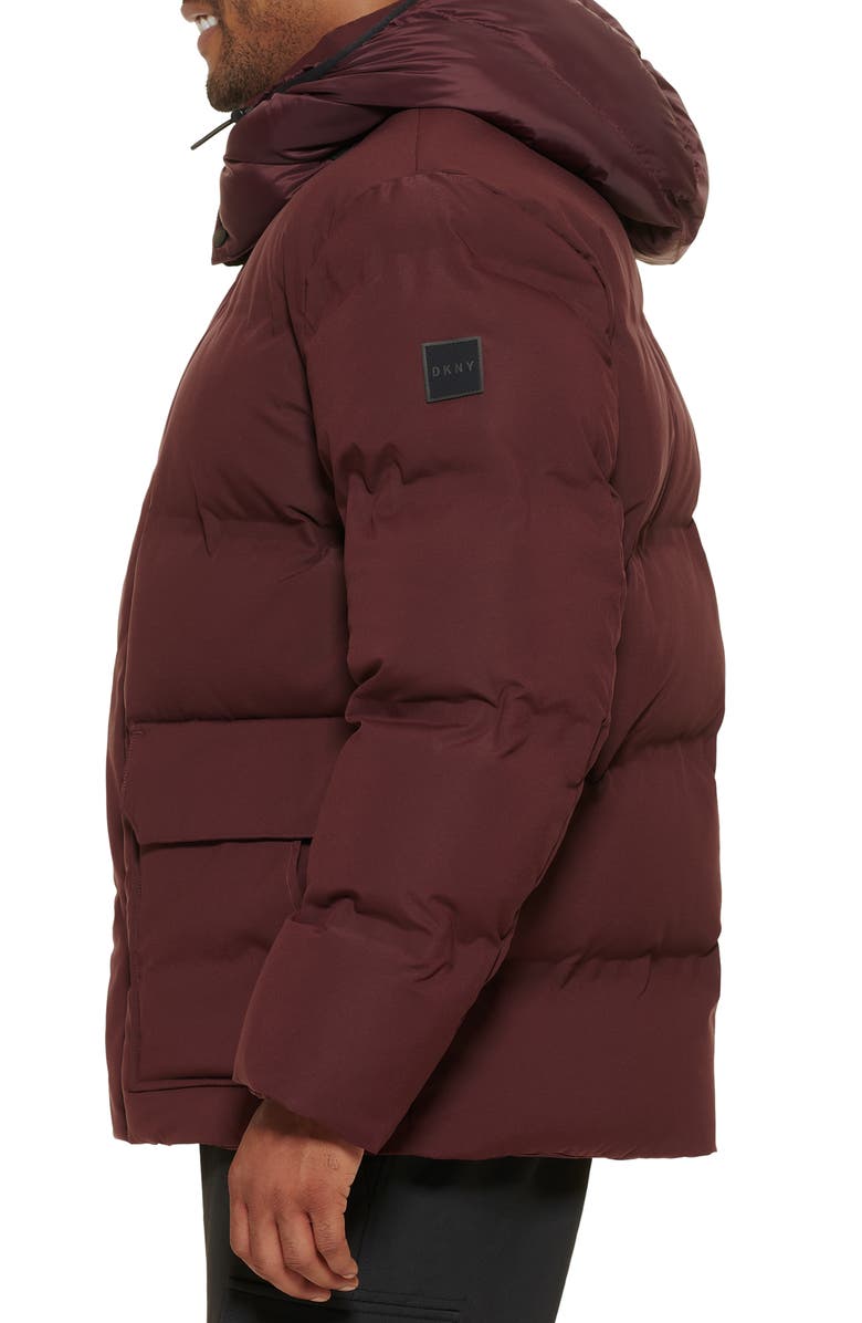 DKNY Hooded Puffer Jacket, Alternate, color, Oxblood