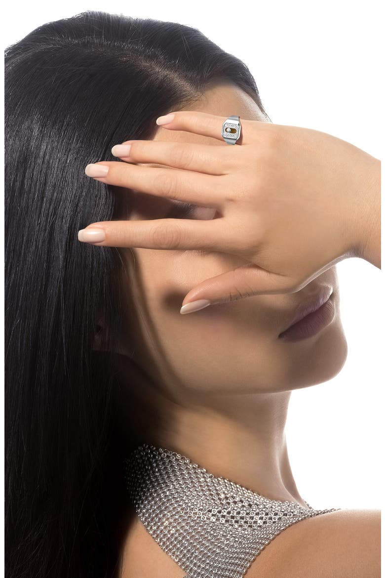 Move Joaillerie Pavé Diamond Signet Ring, Alternate, color, WHITE GOLD