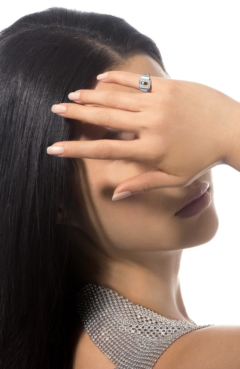 Messika Move Joaillerie Pavé Diamond Signet Ring, Alternate, color, White Gold