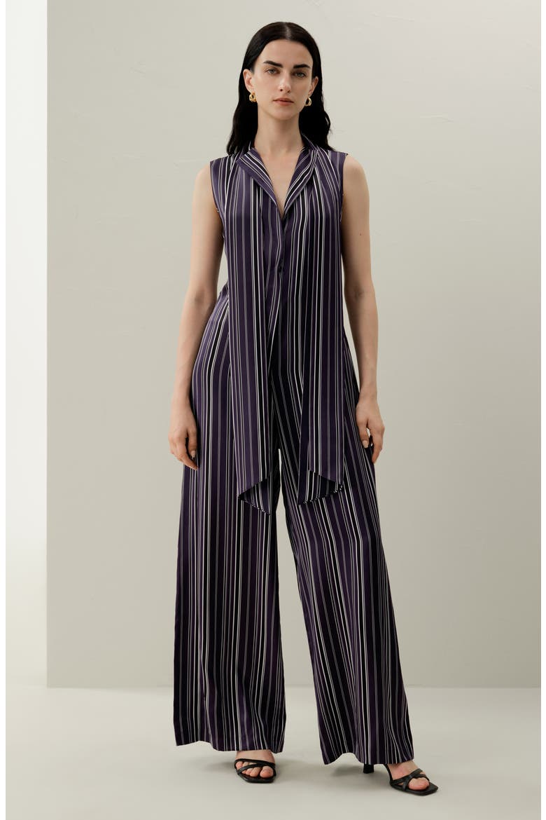 Women's Amethyst Silk Jumpsuit, Alternate, color, Amethyst